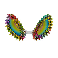 Trendy punk glasses rivet alien funny