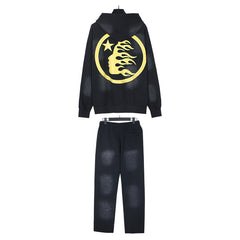 Hellstar Hoodie And Pants Two-Piece Set High-quality pure cotton high-street clothing