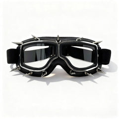 Trendy punk glasses retro leather binding