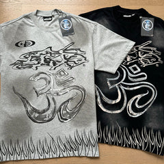 Hellstar T Shirts Washed Aging Process High-quality pure cotton high-street clothing