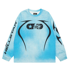 Hellstar Long Sleeve Shirts Hip-hop loose oversize High-quality pure cotton high-street clothing