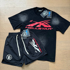 Hellstar T-Shirt And Shorts Two-Piece Set High-quality pure cotton high-street clothing