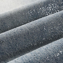 Mens trendy purple jeans 100% cotton Rhinestones #101