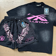 Hellstar T-Shirt And Shorts Two-Piece Set High-quality pure cotton high-street clothing