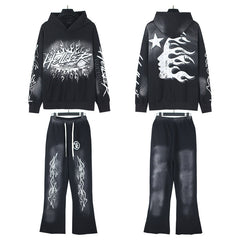 Hellstar Hoodie And Pants Two-Piece Set High-quality pure cotton high-street clothing