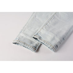 Mens trendy purple jeans 100% cotton Pure Cotton High Street Trend