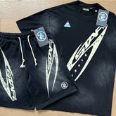 Hellstar T-Shirt And Shorts Two-Piece Set High-quality pure cotton high-street clothing