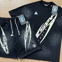 Hellstar T-Shirt And Shorts Two-Piece Set High-quality pure cotton high-street clothing