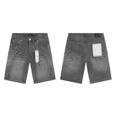 Mens trendy purple jeans 100% cotton Denim Shorts #PU503