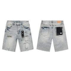 Mens trendy purple jeans 100% cotton Denim Shorts #PU507