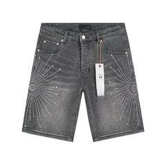 Mens trendy purple jeans 100% cotton Denim Shorts #PU503
