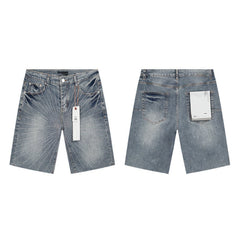 Mens trendy purple jeans 100% cotton Denim Shorts #PU509