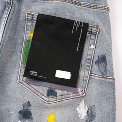 Mens trendy purple jeans 100% cotton Denim Shorts #PU510