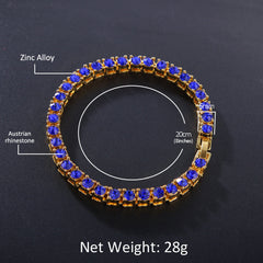 Bracelet Hip Hop Rhinestone Alloy Bracelet Colored Rhinestone Tennis Bracelet St. Valentine's