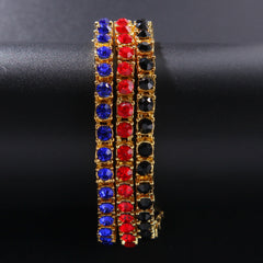 Bracelet Hip Hop Rhinestone Alloy Bracelet Colored Rhinestone Tennis Bracelet St. Valentine's