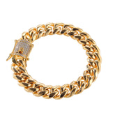 Bracelet Microencrusted Zircon Stainless Steel Cuban Chain St. Valentine's Spectrum