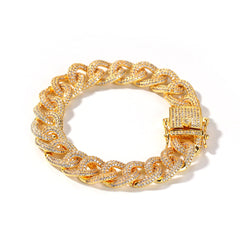 Bracelet Copper with Zircon Cuban Bracelet Hip Hop ins Spectrum St. Valentine's