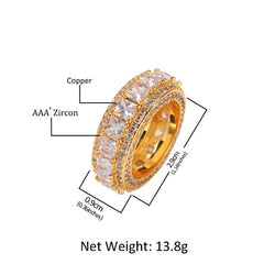 Rings Copper Microencrusted Zircon Hip Hop Gold Ring Spectrum St. Valentine's