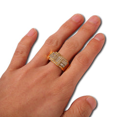 Rings Hip Hop Square Zircon Ring Adjustable St. Valentine's