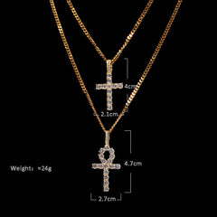 Jewelry Copper with Zircon Cross Zircon Anhe Pendant Spectrum Royalty Crosses