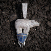 Jewelry Hip Hop Zircon Copper Polar Bear Animal Pendant Animal Spectrum