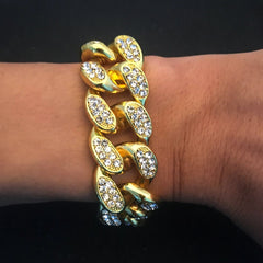 Bracelet Hip Hop 20mm Full Diamond Cuban Chain Hiphop Spectrum Jesus Pieces