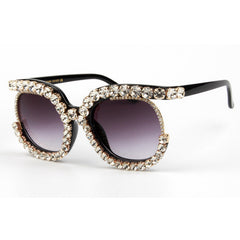 Trendy punk glasses diamond sunglasses