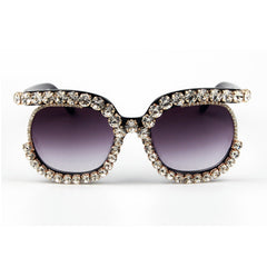 Trendy punk glasses diamond sunglasses