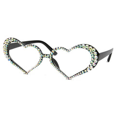 Trendy punk glasses heart diamond uv protection sunglasses
