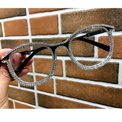 Trendy punk glasses diamond square retro