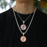 Jewelry Copper Zircon Disc Pendant hiphop Spectrum Jesus Pieces