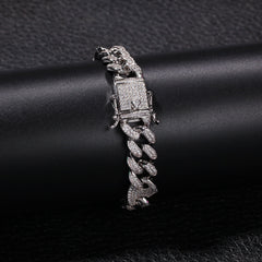 Bracelet Color Matching Copper Bracelet Hip Hop Zircon Cuban Chain Spectrum Royalty