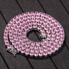 Jewelry Hip Hop Pink Zircon Anhe Pendant Copper Inlaid Zircon Crosses St. Valentine's Spectrum