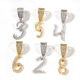 Jewelry Grass Numeral Alphabet Pendant Copper Inlaid Zircon Word Up Spectrum