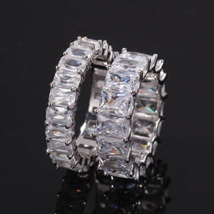 Rings Rap Men's Square Zircon Ring Hiphop St. Valentine's