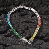 Bracelet Hip Hop Bracelet Copper Inlaid Colorful Zircon Tennis Chain St. Valentine's