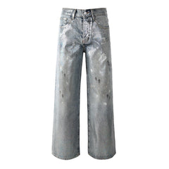 Mens trendy purple jeans 100% cotton Jeans Rhinestones #108