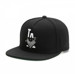 Trendy flat brimmed snapback hatslos angeles laletterembroiderunisex