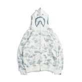 Bathing Ape Bape Hoodie Starry Sky Sweater Black and White Starry Sky Blue Shark Hat Printed Casual Hooded Sweater