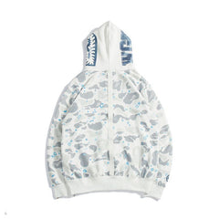 Bathing Ape Bape Hoodie Starry Sky Sweater Black and White Starry Sky Blue Shark Hat Printed Casual Hooded Sweater