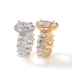 Rings Square Zirconium Hip Hop Ring Single Row Zircon St. Valentine's