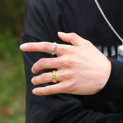 Rings Glossy Cuban Chain Ring Copper St. Valentine's