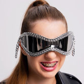 Trendy punk glasses y2kretro chain