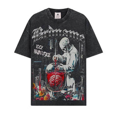 BIG FACE T shirts Pure Cotton High-Street Fashion