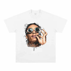 BIG FACE T shirts Pure Cotton High-Street Fashion