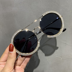 Trendy punk glasses retro round