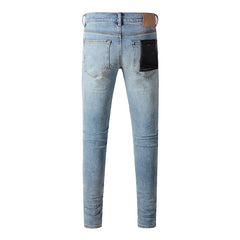 Mens trendy purple jeans 100% cotton Pure Cotton High Street Trend