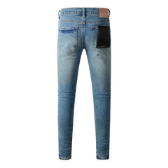 Mens trendy purple jeans 100% cotton Pure Cotton High Street Trend