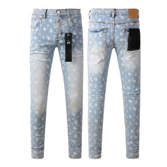 Mens trendy purple jeans 100% cotton Pure Cotton High Street Trend