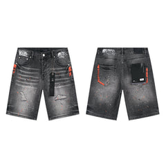Mens trendy purple jeans 100% cotton Denim Shorts #PU521